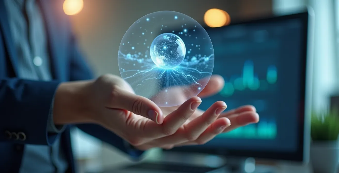 Mains expertes analysant des données SEO sur interface moderne